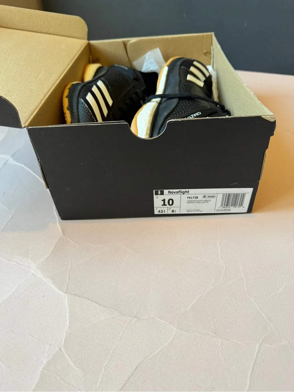 adidas Black and White women’s volleyball Shoes with Gum Sole